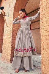 Exclusive salwar suit Detailed embroidery light shaded contrasting suit